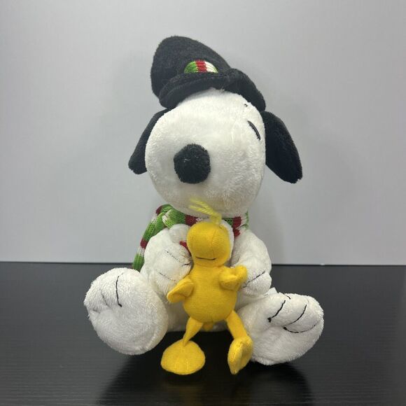Peanuts 2011 Musical Christmas Animated Snoopy & Woodstock 10 inch Plush Tested - Picture 1 of 10